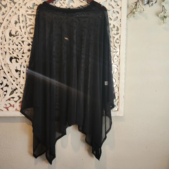 Foxblood Mesh Rhiannon Flowing Tunic Top Black One Size Fits All - Picture 7 of 14